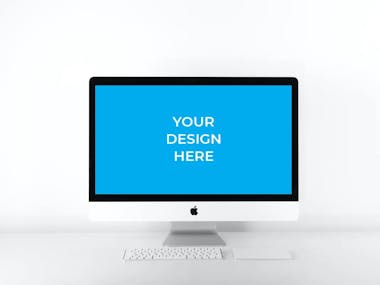 Free Imac On The White Table Mockup Generator Smartmockups