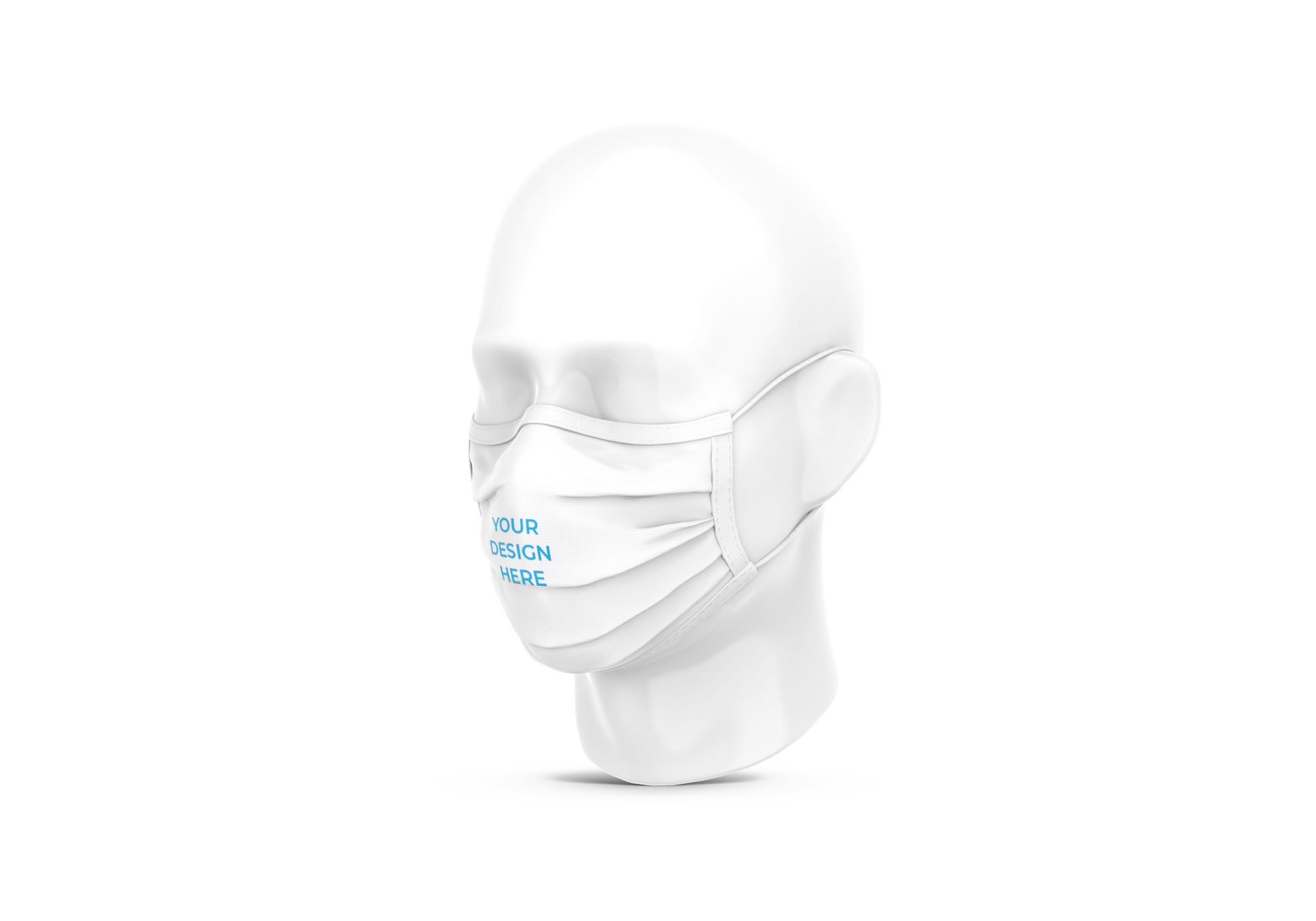 Free Surgical mask with rubber band on plastic head Mockup generator ...