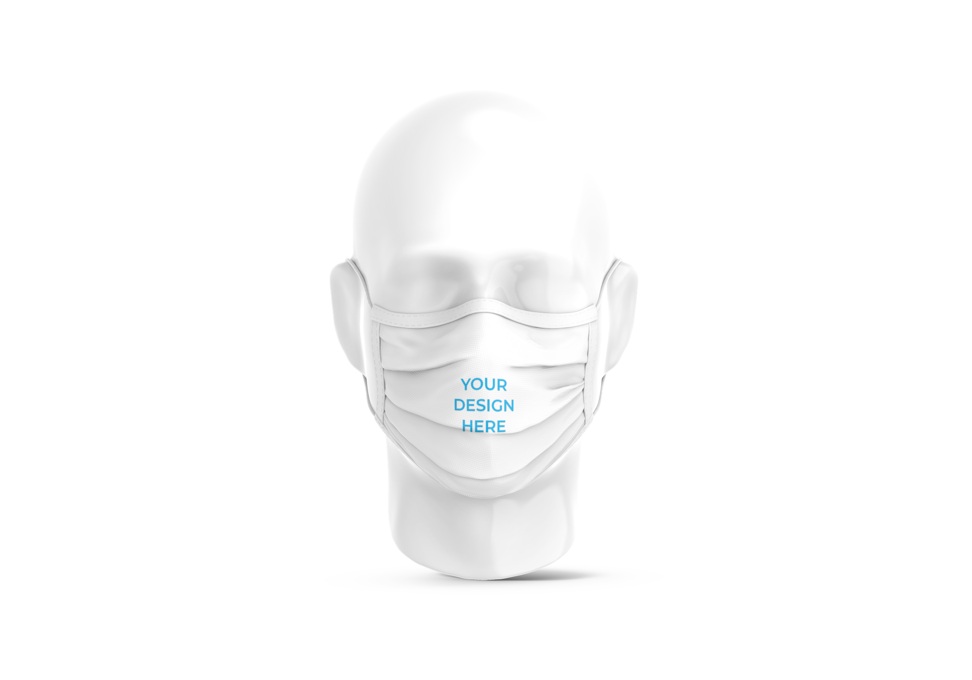 Download Free Surgical mask with rubber band on plastic head Mockup ...